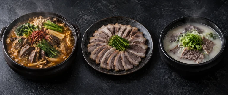 흑염소 전골 수육 탕 비교